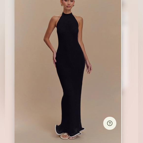 Meshki Dresses & Skirts - NWT Meshki Melodie Halter Knit Maxi Dress - Black/White size large